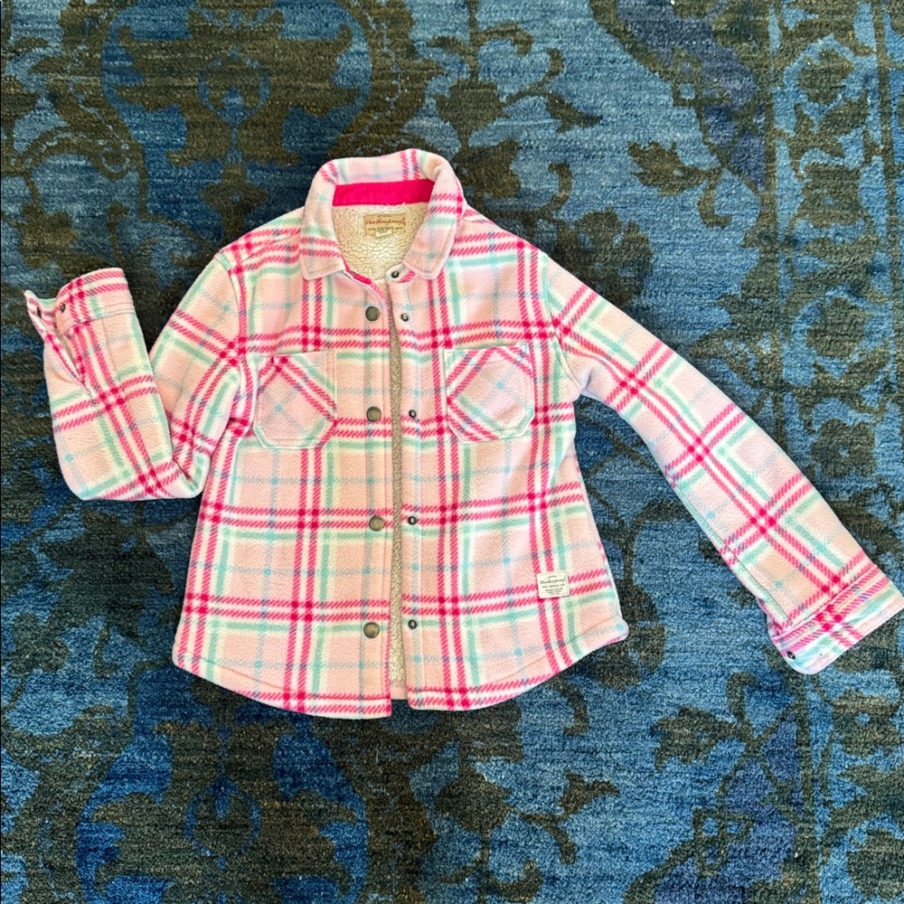 Vintage Pink Plaid Fleece-Lined Jacket